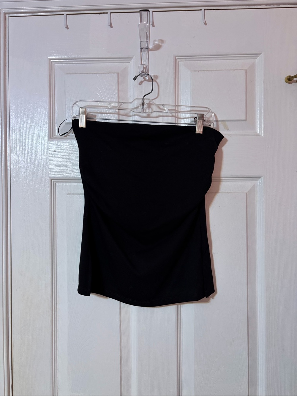Black Strapless Crop Top